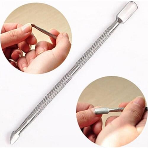 Practical Stainless Steel Cuticle Nail Pusher Remover Double Ended Pedicure Manicure Nail Remove Dead Skin Professional Tools