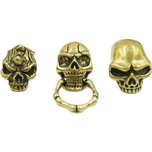 1 Pcs Solid Brass Demon Devil Skull Head Conchos Screwback Studs For Leather Craft Bag Pendant Wallet Button Decor Accessories