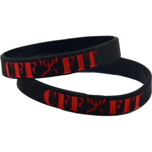 1PC CFF Fit Silicone Bracelet Black and White Adult Size