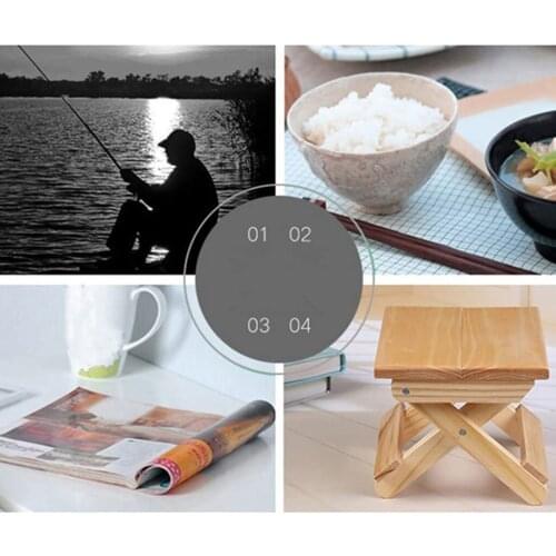 Foldable Wood Small Stool Heavy Duty Portable Footstool Seat for Fishing