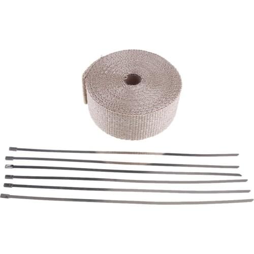 Car Motorcycle Exhaust Pipe Insulation Thermal Heat Wrap 10m*5cm*2mm