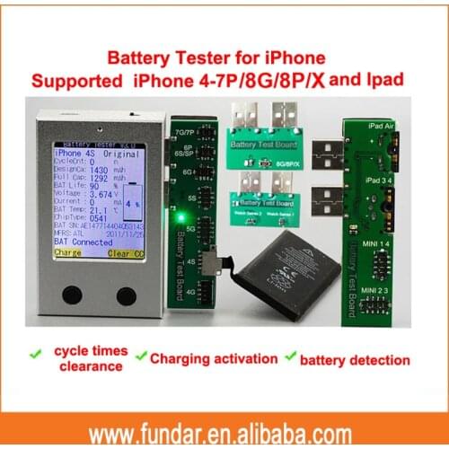 Free shipping Fast arrival for Apple iPhone Battery Tester for iPhone 4 4S 5 5S 5C 6 6P 6S 6SP 7 7P 8G 8P X a key clear cycle