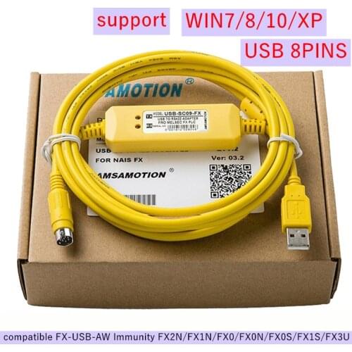 USB-SC09-FX PLC Programming Cable For Mitsubishi compatible FX-USB-AW Immunity FX2N/FX1N/FX0/FX0N/FX0S/FX1S/FX3U