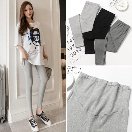 1708# Maternity Pants Spring Autumn Stretch Cotton Elastic Waist Belly Support Pants Maternity Leggings Maternity Trousers