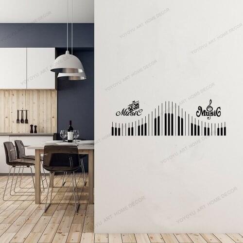 Vinyl Wall Stickers Musical Studio Decoration Paino Set Music Classroom Wall Decal Piano Pattern Removable Wall Poster DW10444