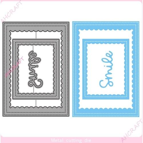 Wave Texture Frame Metal Cutting Dies for DIY Scrapbooking Photo Album Decorative Embossing Paper Card Crafts Die 2021