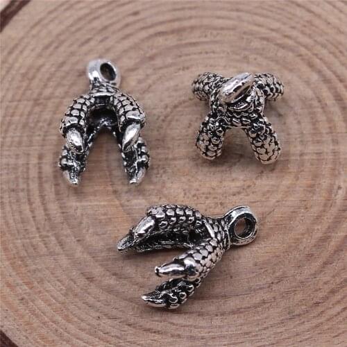 Jewelery Pendants Making Charms For Jewelry 20pcs Eagle Claw Charms 15x9mm Antique Silver Plated