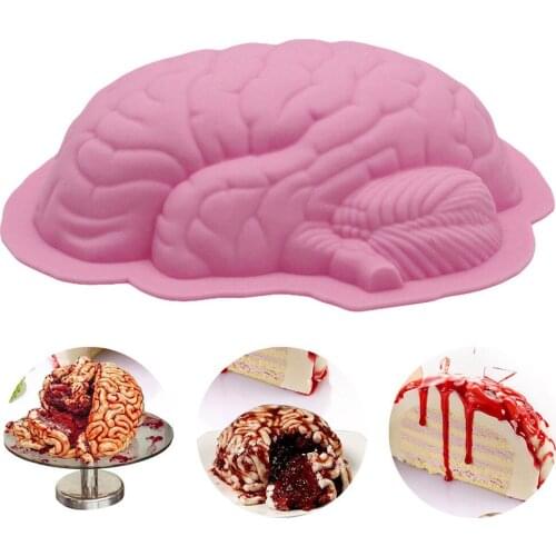 Funny single hole creative brain handmade DIY silicone cake mold kitchen baking tools pudding jelly dessert kitchenware