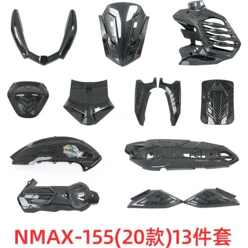 Carbon Fiber Printed ABS Rear Side Pannel, Front Turn Lamp Signal, Radiator Tank, Windshield Trim Cover For YAMAHA NMAX155 2020