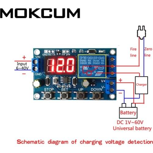 DC 6-40V Battery Charger Discharger Board Undervoltage Overvoltage Protection Board Module Precision Auto Off Module Discharger