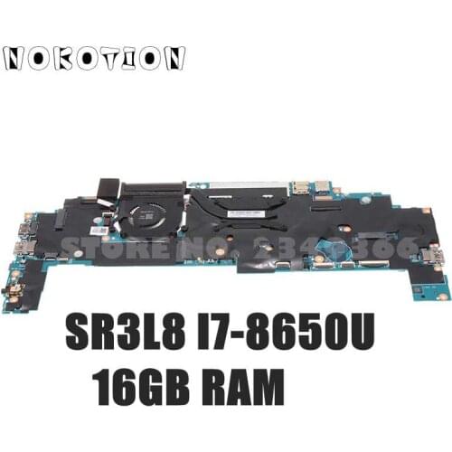 NOKOTION 01YN221 17800-1 448.0CX05.0011 For Lenovo ThinkPad X1 Yoga 3rd Gen laptop motherboard SR3L8 I7-8650U 16G RAM