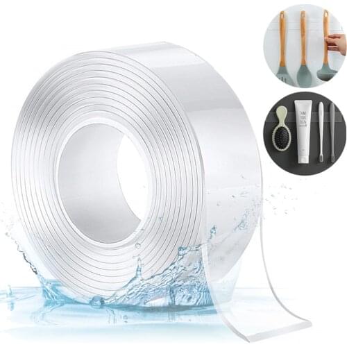 1M/3M/5M Nano Double Sided Adhesive Transparent Non Marking Adhesive Reusable Waterproof super Strong Tape Home Fixing Gadgets