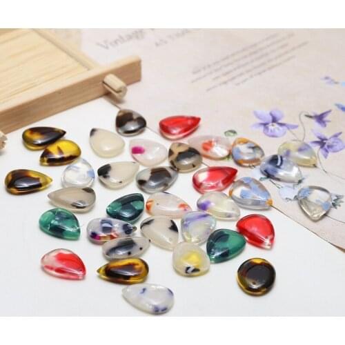 10pcs Retro style blooming water droplets loose beads acetate mini pendant diy jewelry beaded accessories hairpin material