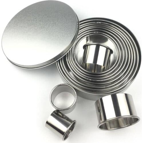 12pcs/set Fruit Cookie Cutter Mold Round Shape Box Design Mini Stainless Steel Mould Biscuit Fondant Cake DIY Decorating Tools