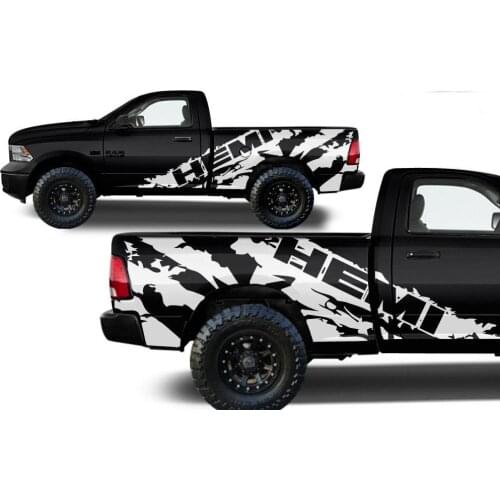 2pc Truck Tail Side Car Stickers Hemi Emblem Badge Vinyl Decals Decoration Sticker For Dodge Ram 1500/2500/3500 Hemi 2009-2018