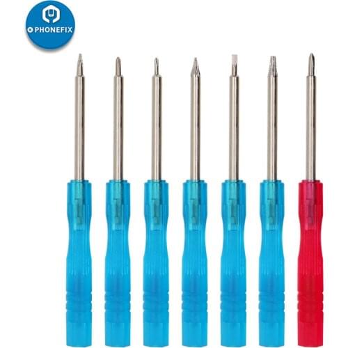 7pcs Precision Screwdriver Set Multitool Opening Tool Phillips Pentalobe Slotted Y-Type Screwdriver Bit for Phone Camera Repair