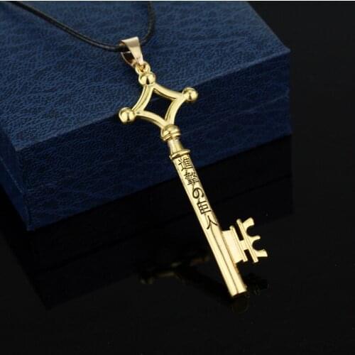 Anime Attack On Titan Necklace Vintage Eren key Pendant Necklace Shingeki No Kyojin rope Chain Necklace Cosplay fashion Jewelry