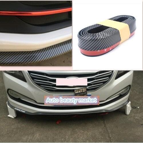 Car Universal Carbon Fiber Front Bumper Lip Stickers For Hyundai Accent ix35 iX45 iX25 i20 i30 Sonata Verna Solaris Elantra