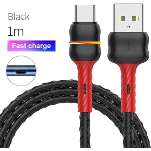 Colorful breathing light data cable luminous color changing with light charging cable dragon pattern braided 3A red line