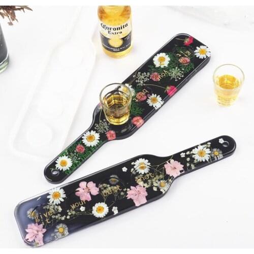 DIY Crystal Epoxy Resin Handle Tray Cup Coaster Silicone Mold Home Decoration Resin Molds Casting Mould