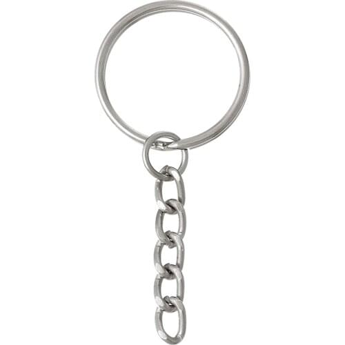 DoreenBeads Alloy Key Chains Key Rings Circle Ring Silver Color 5.7cm(2 2/8") x 25.0mm(1"), 5 PCs Hot new