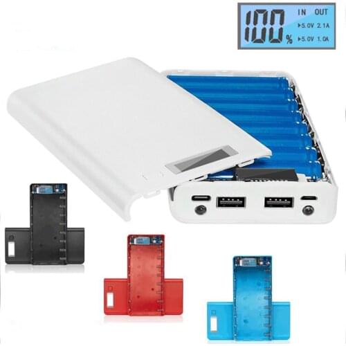 Dual USB Micro USB Type C Power Bank Shell 5V DIY 8*18650 Case Battery Charge Storage Box Without Battery