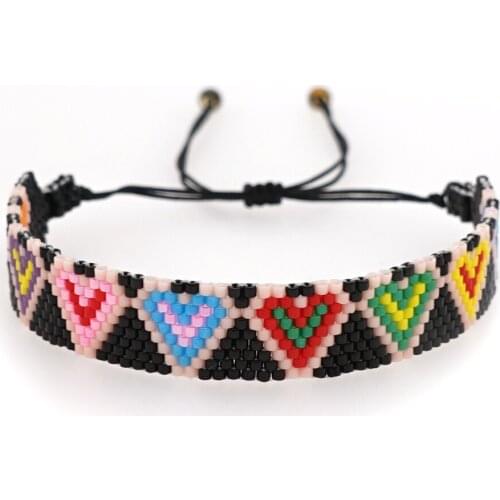 Go2Boho Miyuki Beaded Bracelets Womens Jewelry Romantic Heart Pattern Bracelet Bileklik Gift for Women Jewellery Pulseras Femme