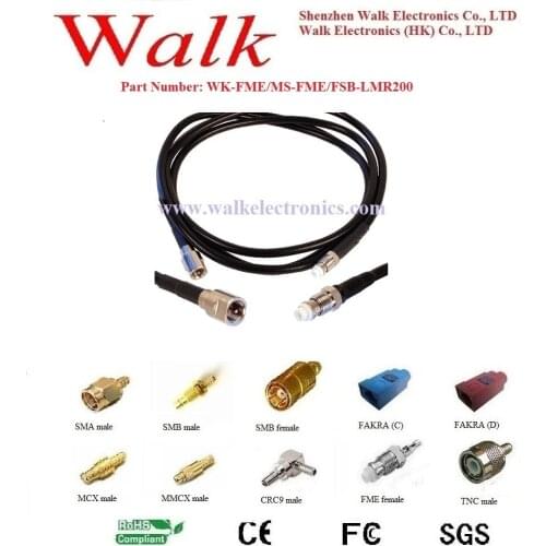 FME female fme male lmr200 cable, fme lmr200 cable, fme connector extension cable