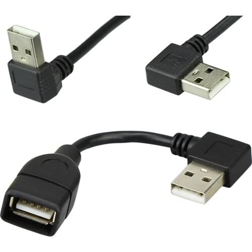 10cm 20cm USB 2.0 A Male to Female Angled Extension Adaptor cable