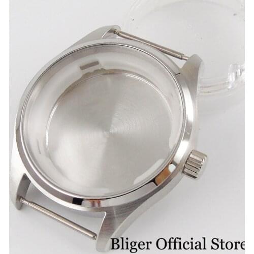 High Quality Men 40mm Stainless Steel Round Watch Case Silver Color Solid Backcover fit NH35 NH35A NH36A Movement