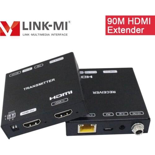 LINK-MI 4K 70-90M UHD HDMI Extender 4K@60Hz YUV4:4:4 With Loop Out, IR, Support SPDIF, Analog Audio Extraction, HDR10, POC EDID