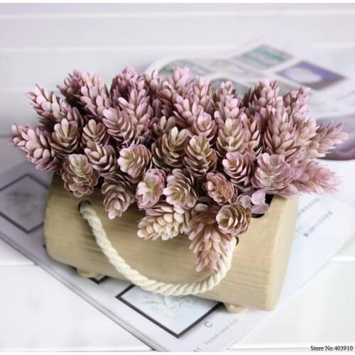 Mini christmas trees usnea decorative simulation plant Flower arranging accessories artificial moss/needles/cone 6pcs/lot