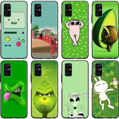 Green Cartoon Anime Soft TPU Cover For Honor 9 10 X10 9A 9C 9S 9N 10i 10X 9X Lite Pro 5G Phone Case Shell