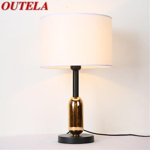 OUTELA Table Lights Contemporary Simple Design LED Fabric Desk Lamps Decorative For Home