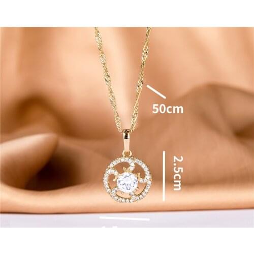 2021Feb New Rolling round wheel Necklaces Women Wedding Hollow Fine Big Pendants 585 Rose Gold Natural Luxury Fashion