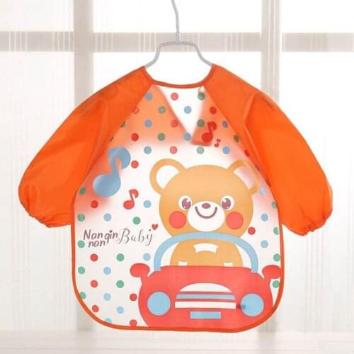 New Arrival Baby Bibs Waterproof Kid Eating Clothing Childrens Long Sleeves Feeding Smock Bib Baby Apron Bandana Bibs