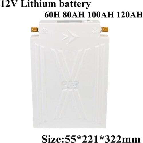 New 12V 60Ah 80Ah 100Ah 120Ah Lithium Ion Li-ion Battery Pack 12v for Solar Panal UPS Outdoor Xenon Lamp Power+10A Charger