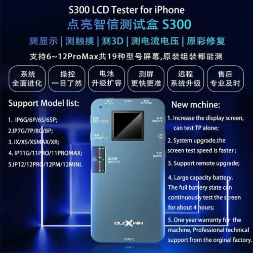 NEW S300 LCD Tester for iPhone 6G to 12Series, Display Brightest touch 3d touch and Original Color Ture tone repair functions