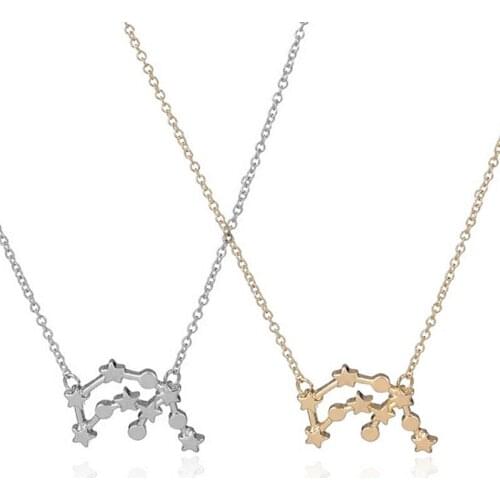 Wholesale10pc Vintage Choker Aquarius Zodiac Jewelry Star Constellation Necklace Birthday Sign Gift For Women Zodiac Necklace