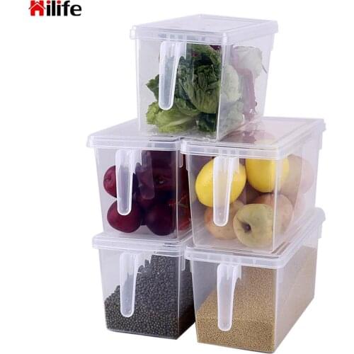 Plastic Refrigerator Storage Boxes Food Container Kitchen Transparent PP Storage Box Crisper Sealed