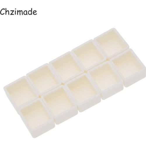 Chzimade 10/50/100Pcs Plastic Empty Watercolor Half Paint Pans Box For Children Artist Beginners Painting Diy Drawing Tools