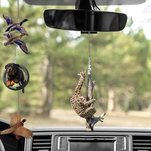 Animal Hanging Pendant Funny Car Ornament Mica-ornament Ornament For Family, Ornament Gifts Pendant Creative Cute Giraffe 50