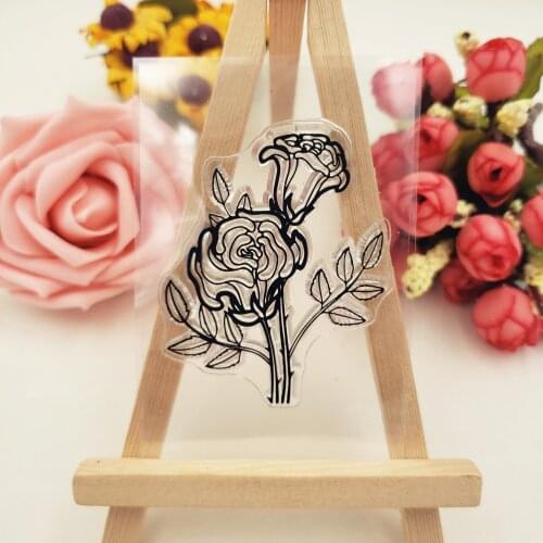 PANFELOU 6*9cm rose flower Transparent Clear stamps Silicone Stamp/Seal DIY scrapbooking/photo album 11*16cm clear stamp sheets