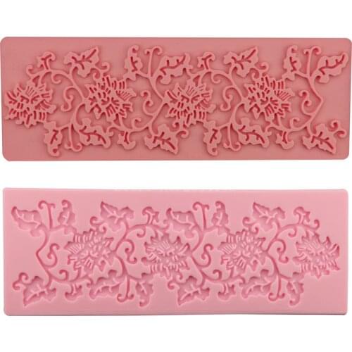 Craft Vine Flower Lace Silicone Fondant Soap 3D Cake Mold Cupcake Jelly Candy Chocolate Decoration Baking Tool Moulds FQ2356