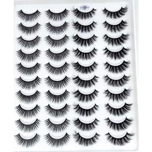 NEW20 Pairs Eyelashs Natural long 3D Faux Mink Eyelashes Thick HandMade Full Strip Lashes Volume Soft Mink Lashes False Eyelashe