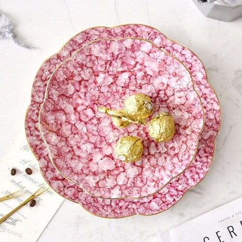 EECAMAIL Nordic Luxury Home Ceramic Double Fruit Plate British Modern Living Room Afternoon Tea Snack Rack Pastry Fruit Plate