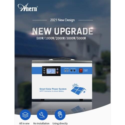 Anern 220V 500W Out door &In Door Solar Generator Portable AC Output Power Big Capacity For Most Device Portable Solar Generator