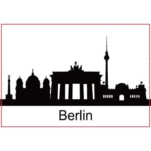 Metal Wrapped Magnets SOUVEMAG 78*54*3mm Berlin Skyline Souvenir Fridge Magnets 20428