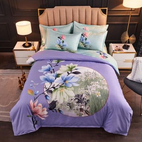 Thickened and brushed four-piece dormitory plant cashmere autumn and winter double large flower bedding