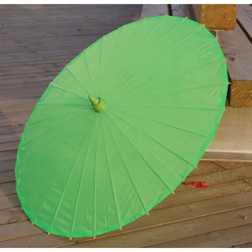 Green Plain Fabric Bamboo Parasol/Umbrella Great For Wedding Party Favor